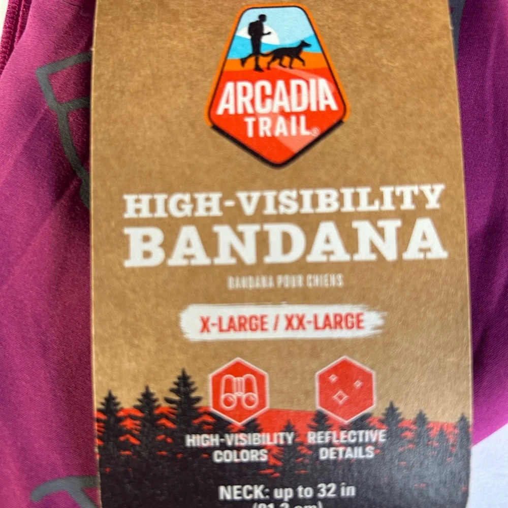 New Arcadia Trail Icons high Visibility Dog Bandana XL/XXL